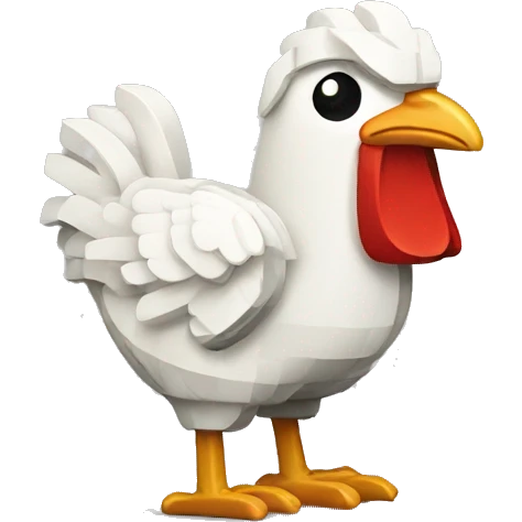 Pixel Chicken and pistol emoji