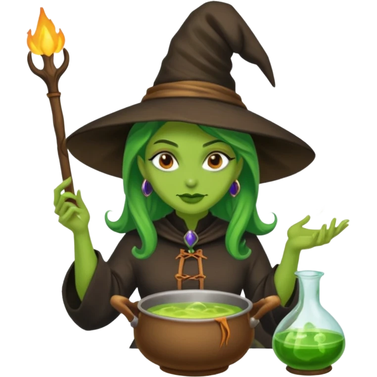 green witch cooking potion emoji
