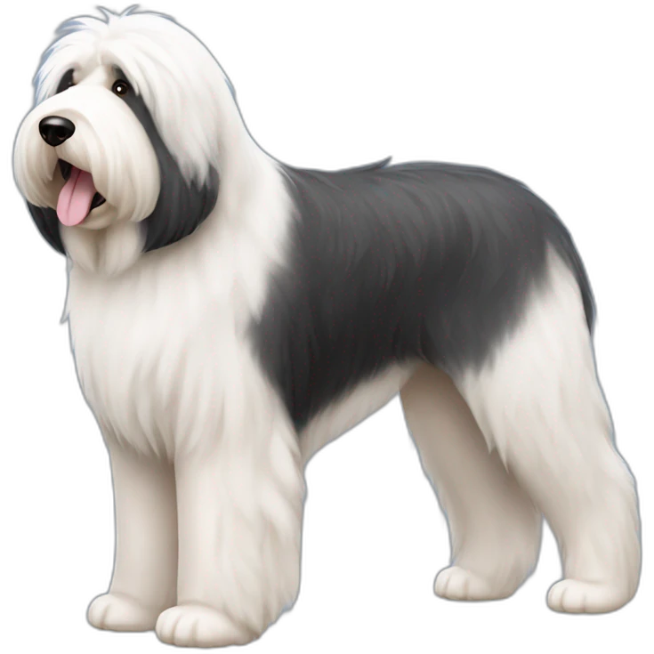 Dog old english sheepdog full-height emoji