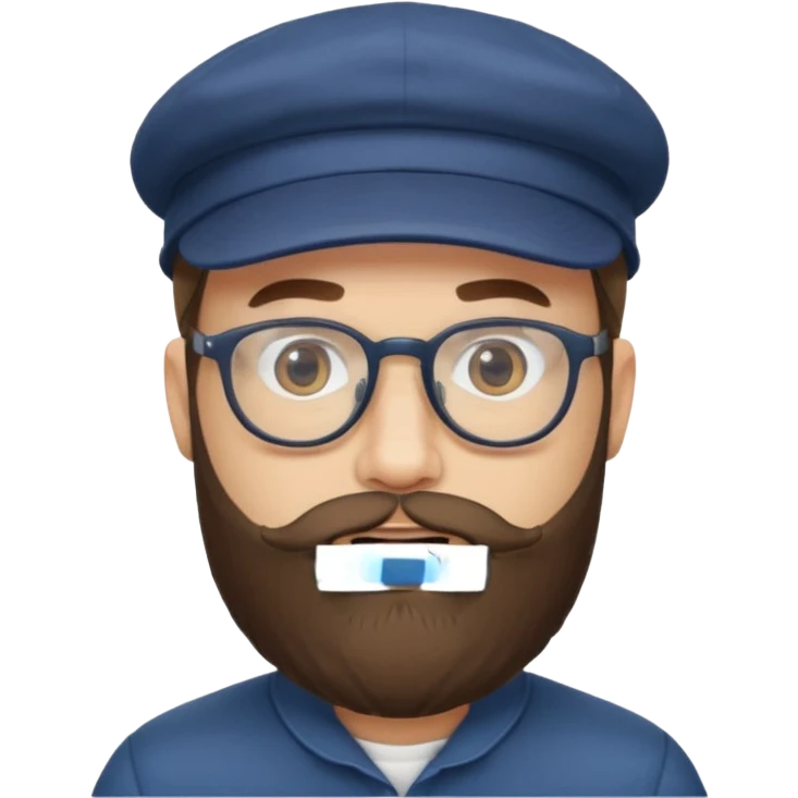 male full beard glasses and cap emoji