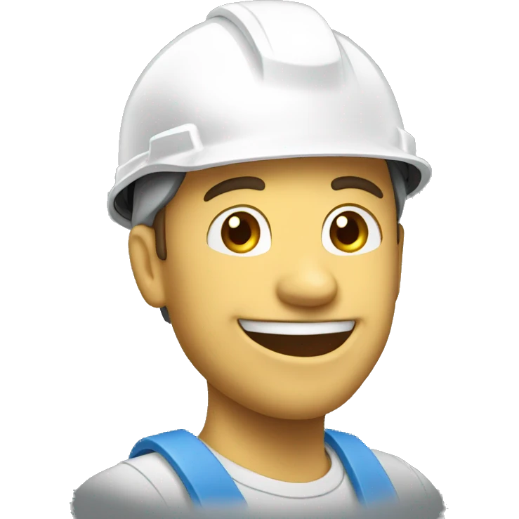 a happy builder with a white helmet emoji