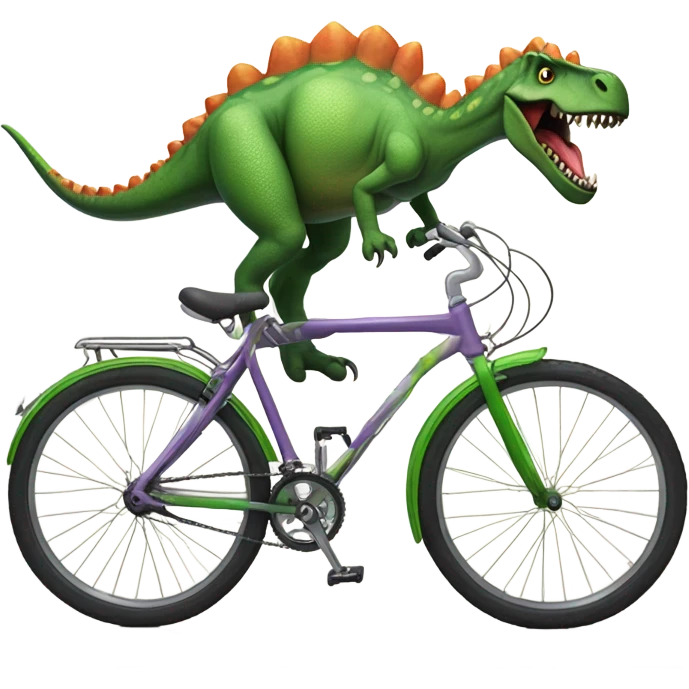Dinosaur riding a bicycle emoji