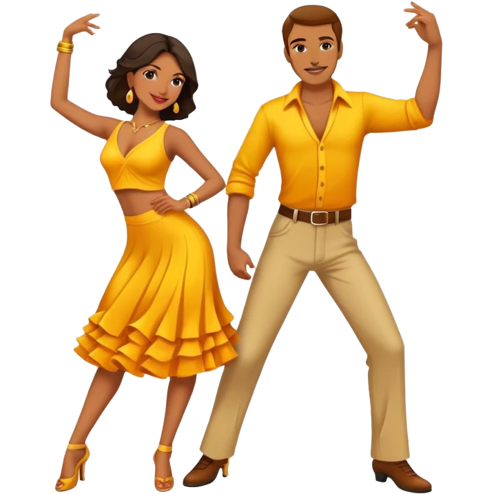 a man and a woman salsa dancing together emoji
