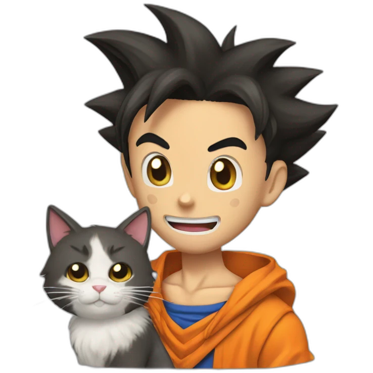 goku whit a cat emoji