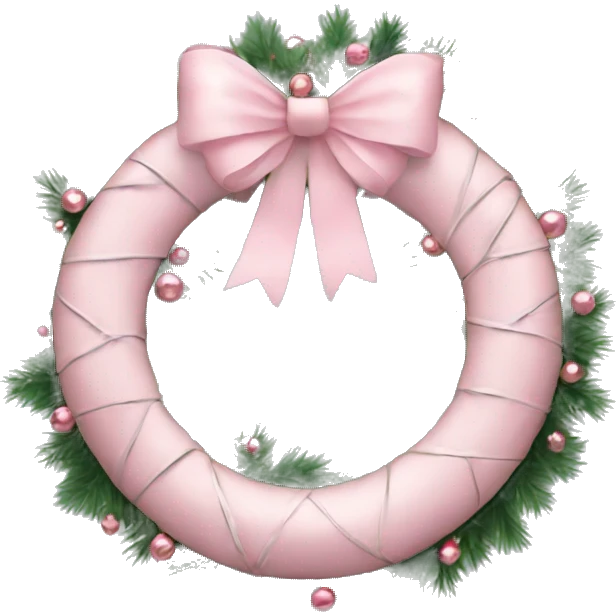 light pink christmas wreath emoji