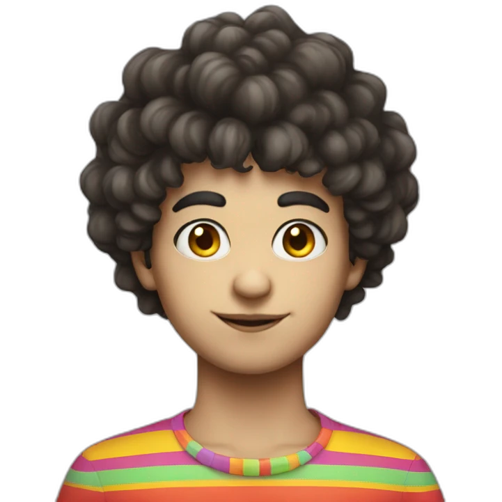 Brunette boy in clown wig  emoji