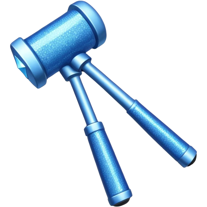 blue hammer with sparkles, cartoonish emoji