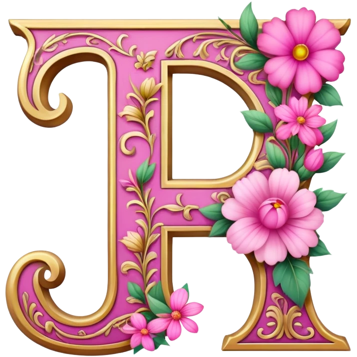 Pink, romantic, flowery, the letter “f” emoji