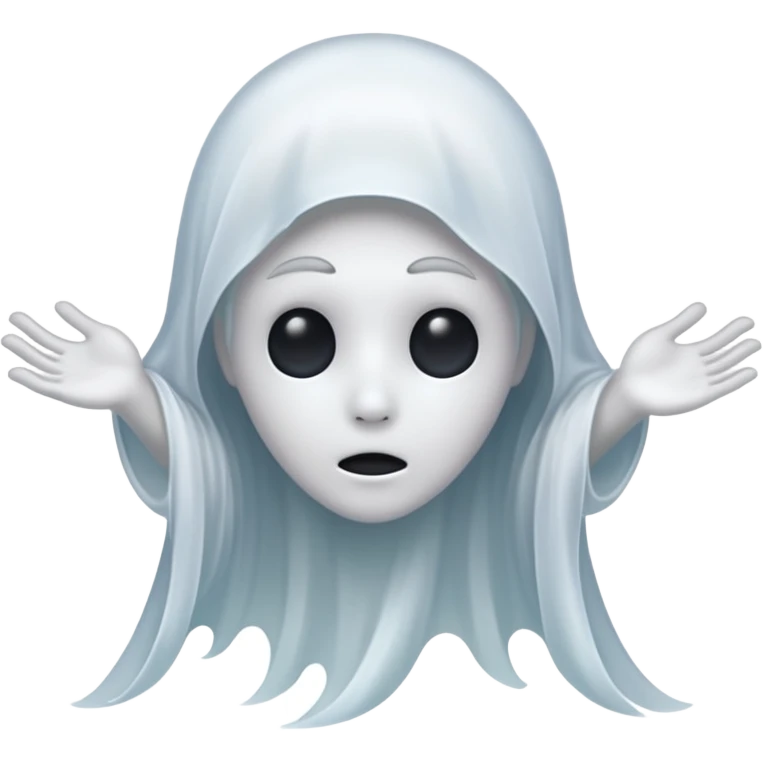 ghost with 3 hairs emoji