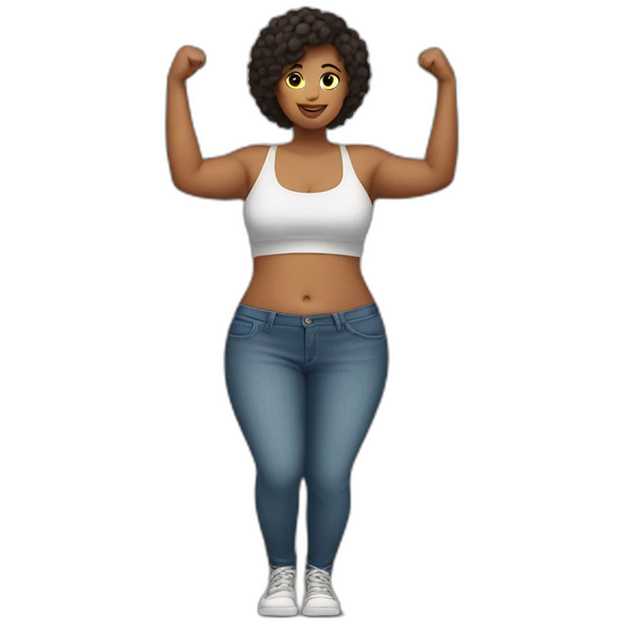 Full body Curvy girl lifts her scirt emoji