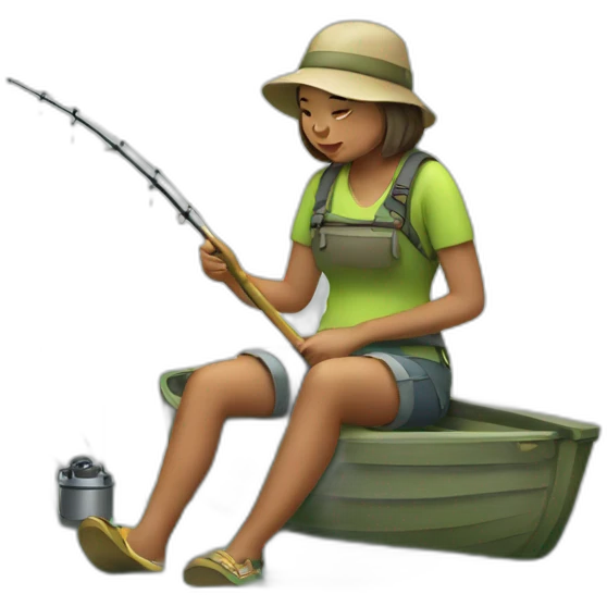 girl fishing emoji