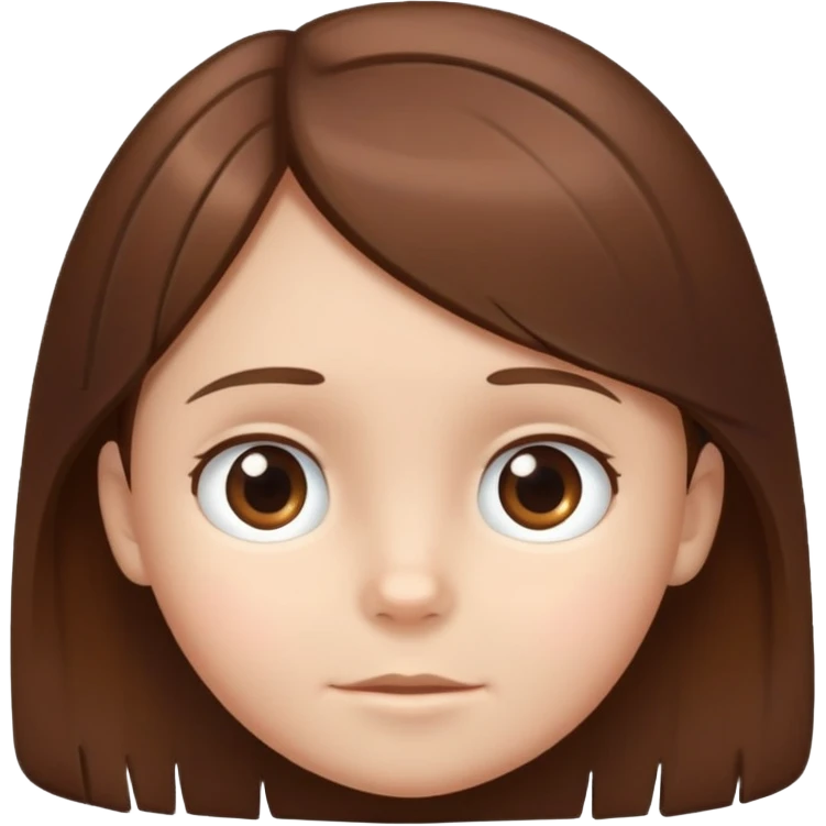 child's head with neat shiny hair, simple and friendly emoji