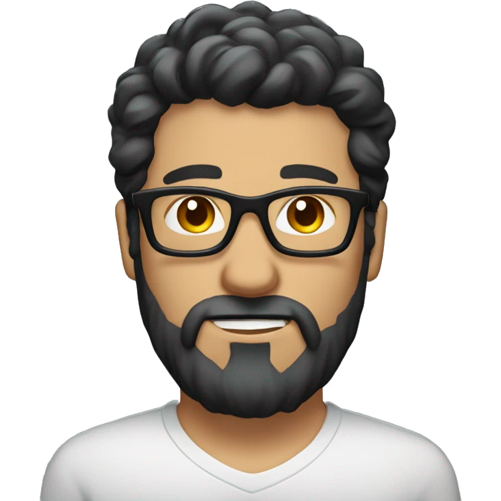 groom with dark hair a scruffy beard and metal frame glasses p skin emoji
