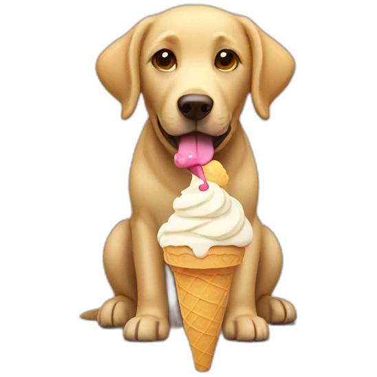 Labrador, eating ice cream emoji
