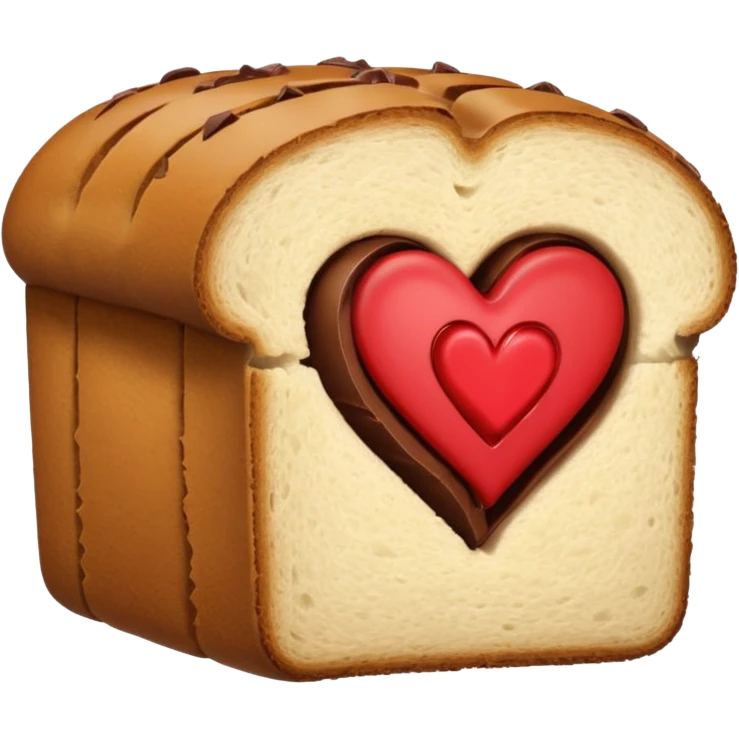 make a bread and then make a chocolate and between them make a heart emoji