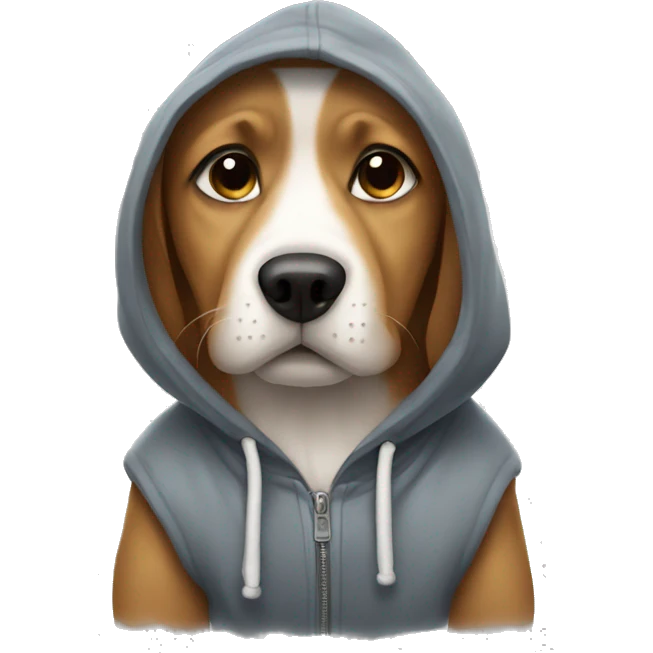 Dog wearing a hoodie  emoji