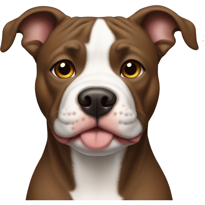 Pitt bull dog with white face and brown ears and nose  emoji