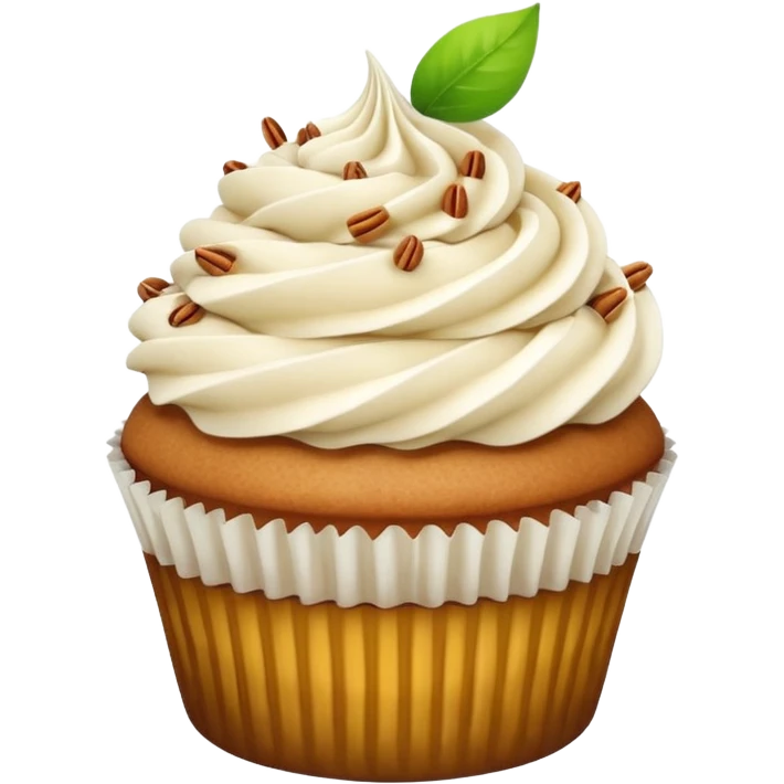 cupcake with chai and apple filling on top emoji