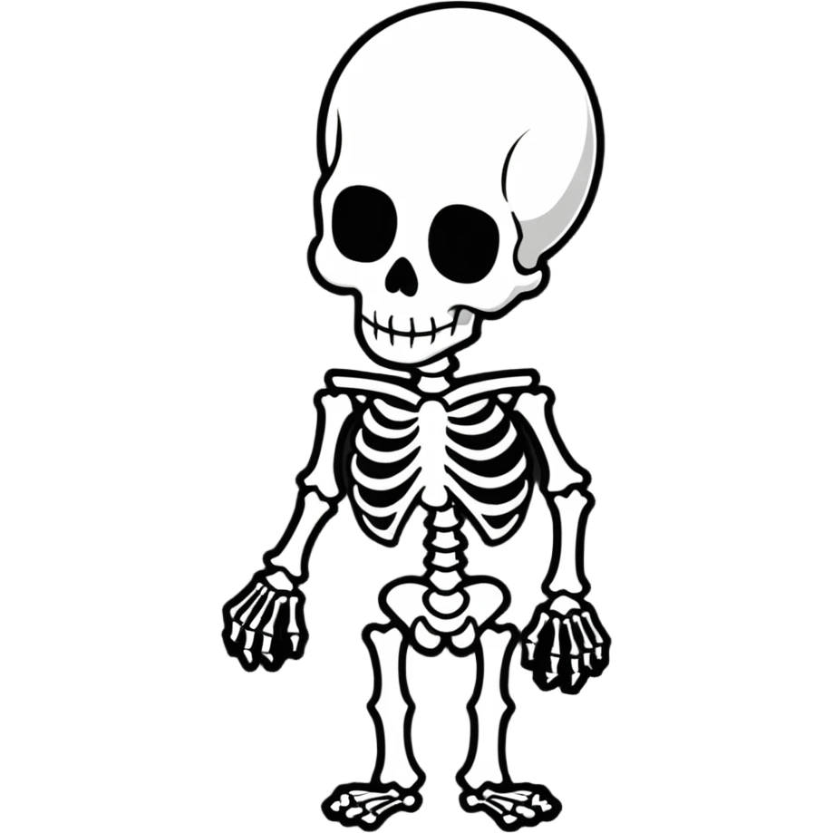 skeleton cartoonish sticker emoji