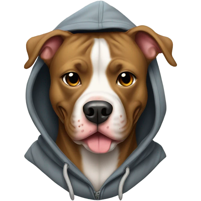 Pitbull wearing hoodie  emoji