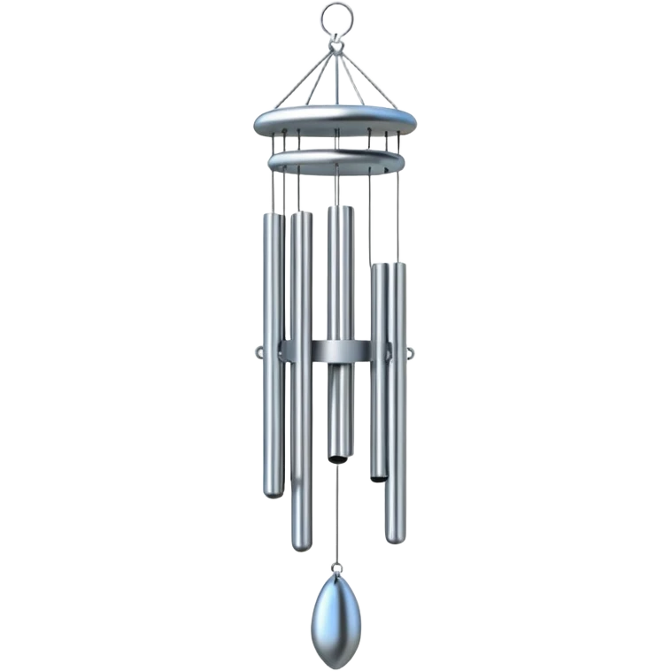 metal wind chime hanging with small tubes, emoji