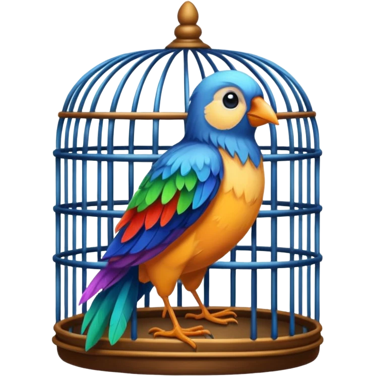  bird in cage emoji