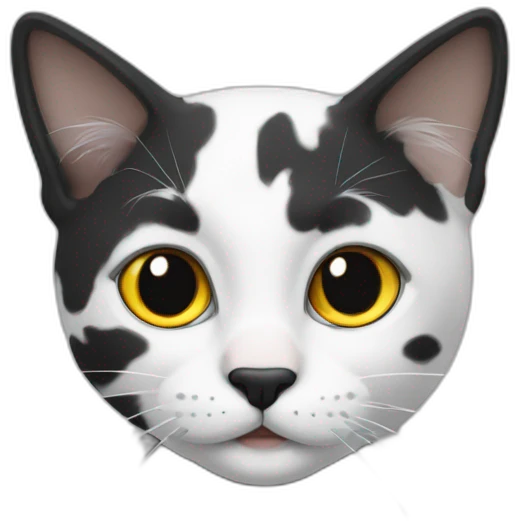 white black large spot cat emoji
