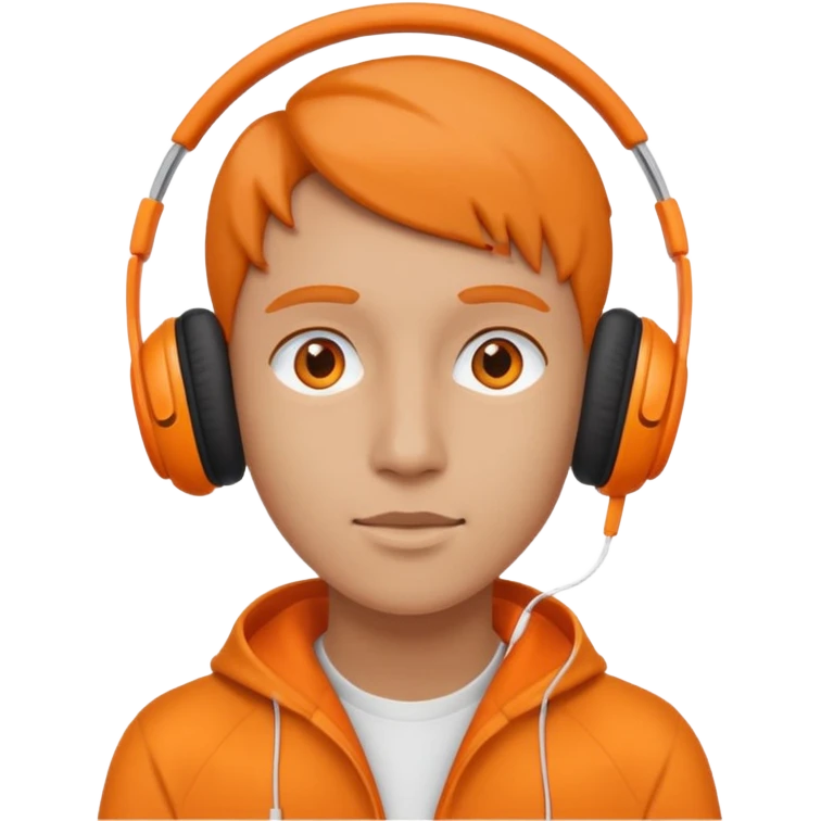 listen to music in orang earpods emoji