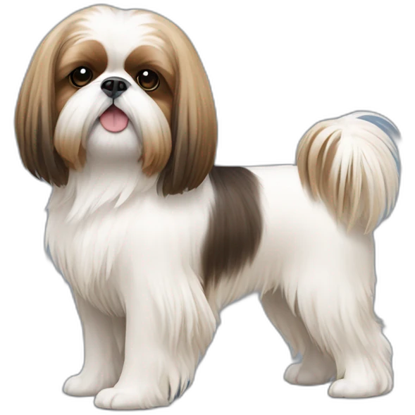 Dog Shih Tzu with long hairs full-body emoji