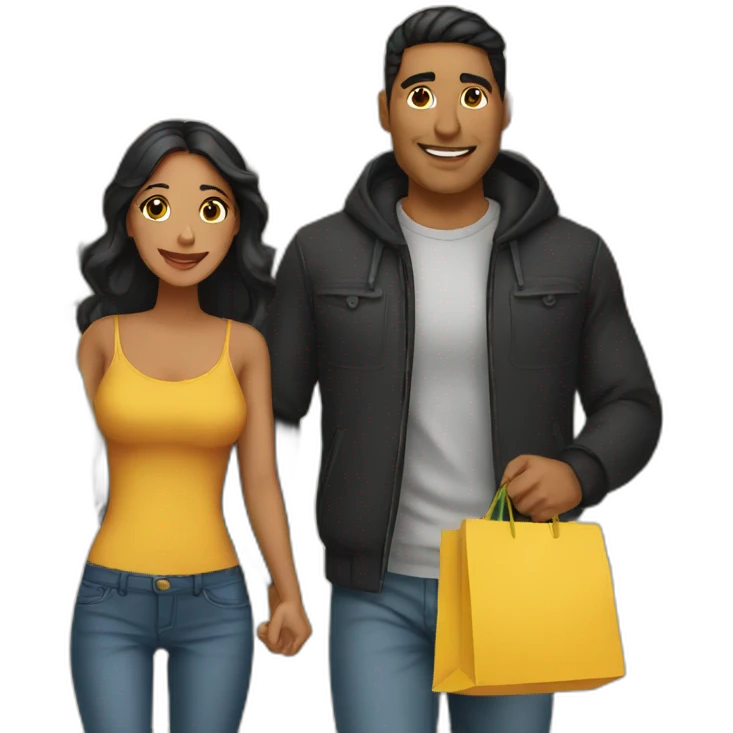 latin couple shopping together emoji