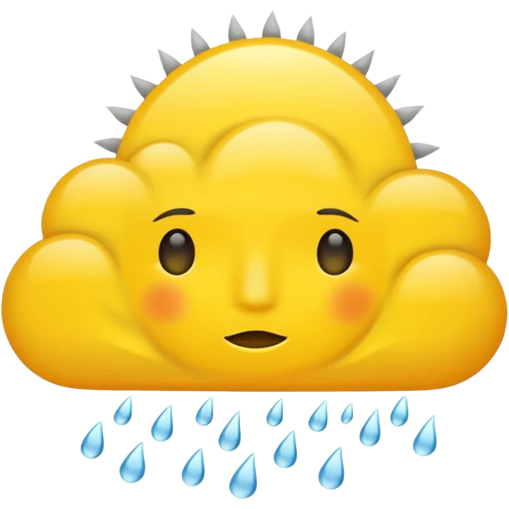 a sun with a large cloud blocking it with rain no face at all emoji