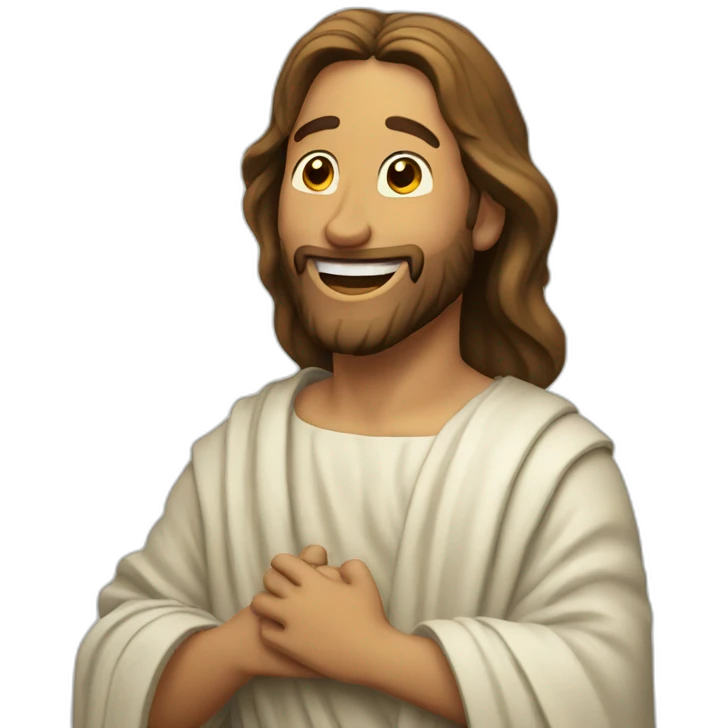 Jesus laughs emoji