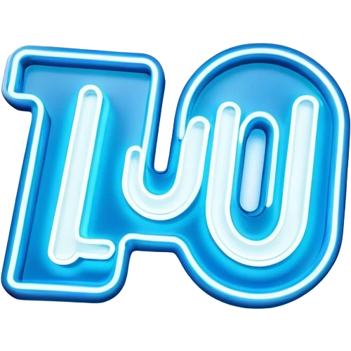 neon sign with the word Lu emoji