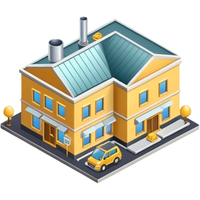 Isometric small jewelry factory gold  emoji
