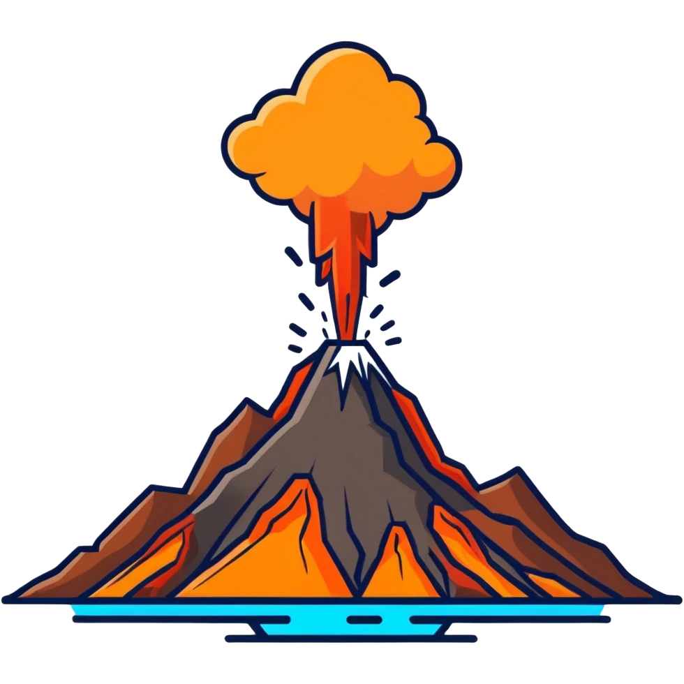 Volcano erupting  emoji