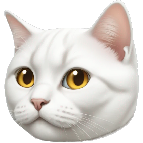 White British cat is chilling  emoji