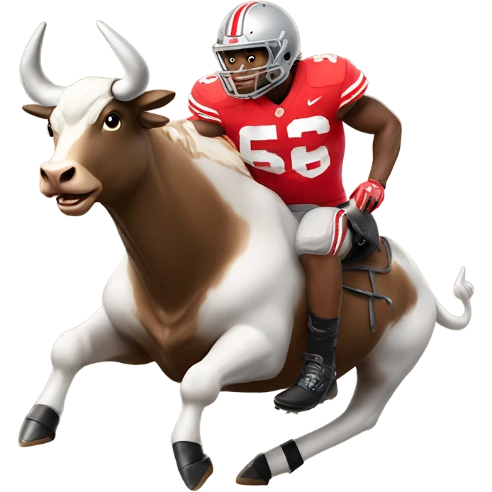 Ohio State football player riding a bull emoji