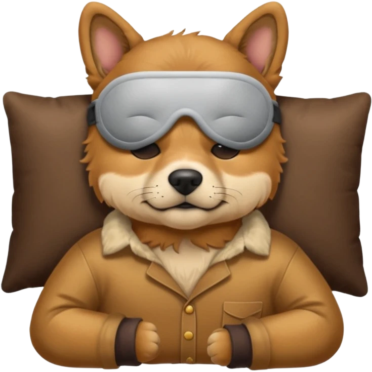 a dog hero with sleep mask and wearing shirt emoji
