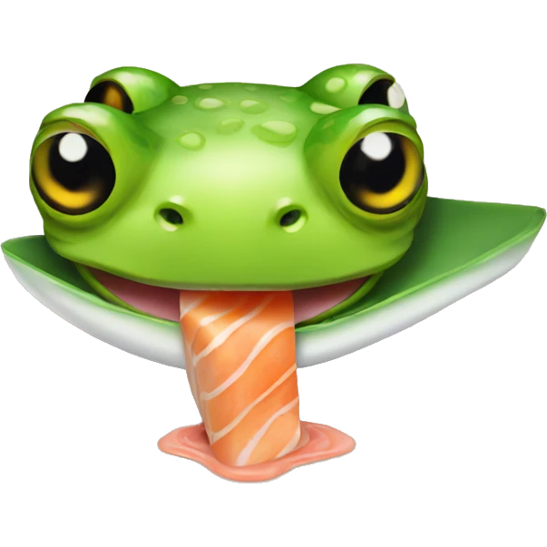 Frog tongue getting sushi emoji