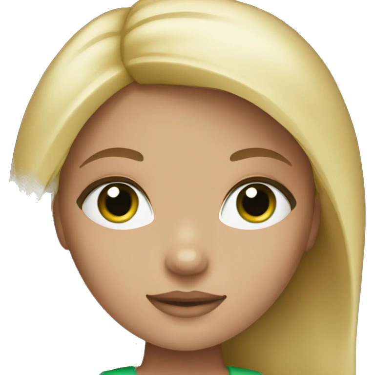 Girl doll with green eyes and blonde hair emoji