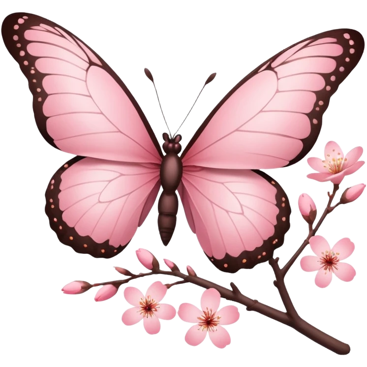 sakura branch with a butterfly emoji