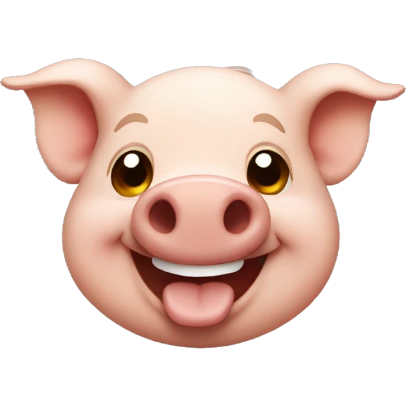 a happy brown pig smiling emoji