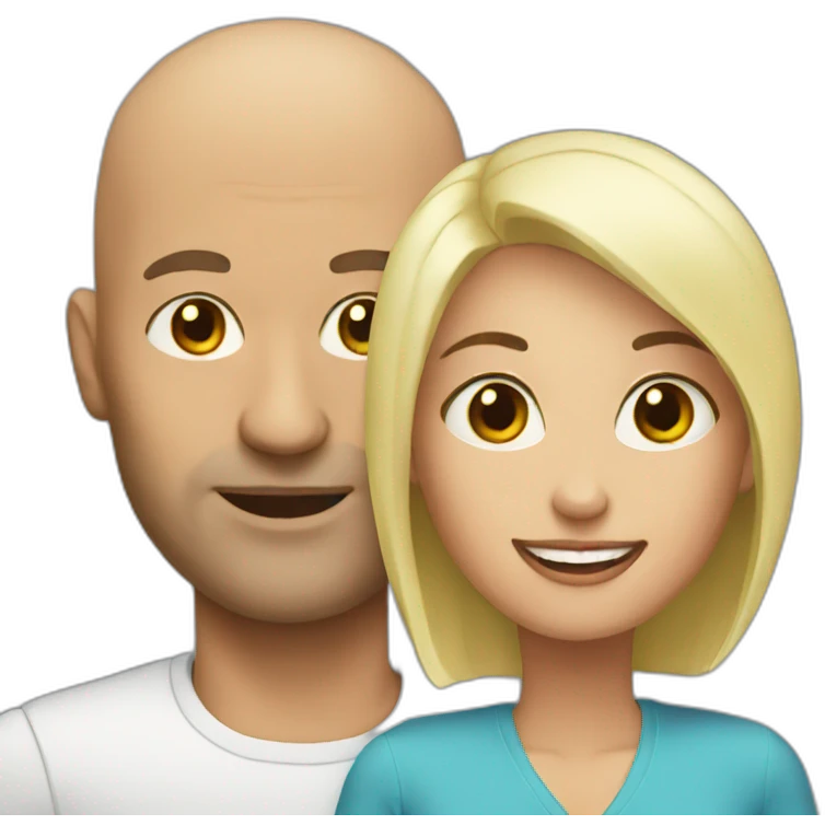 BALD MAN WITH WOMAN emoji