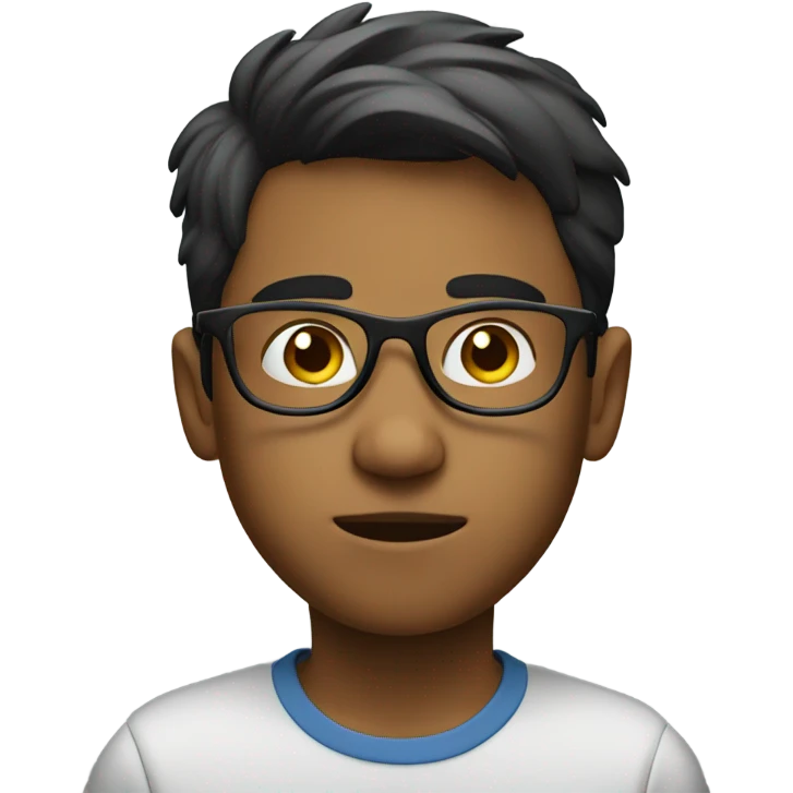 a boy with glasses looking emoji