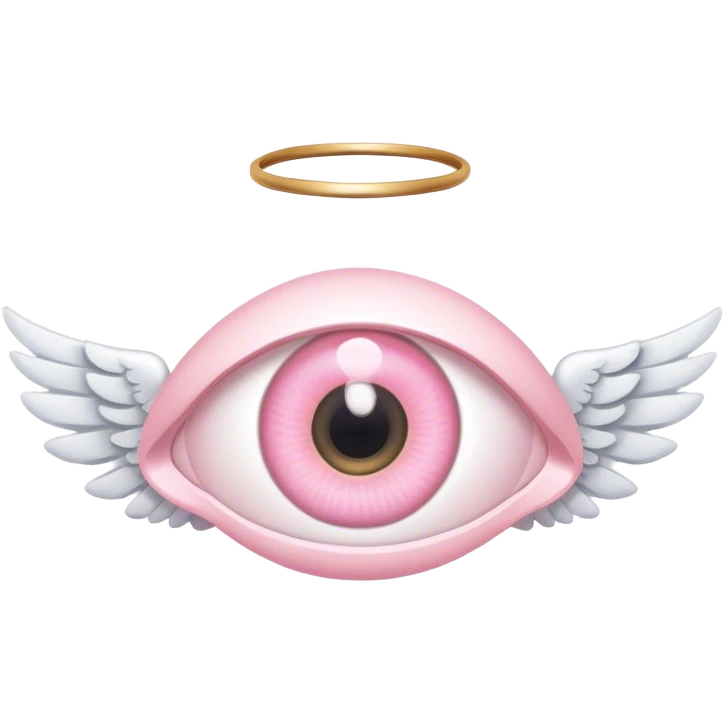 Light pink eye with angel wings emoji