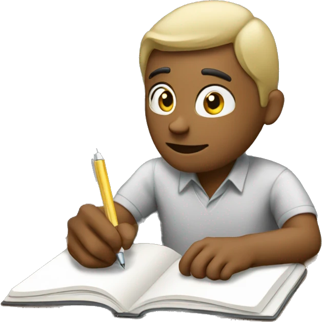 a man writing on his notebook emoji