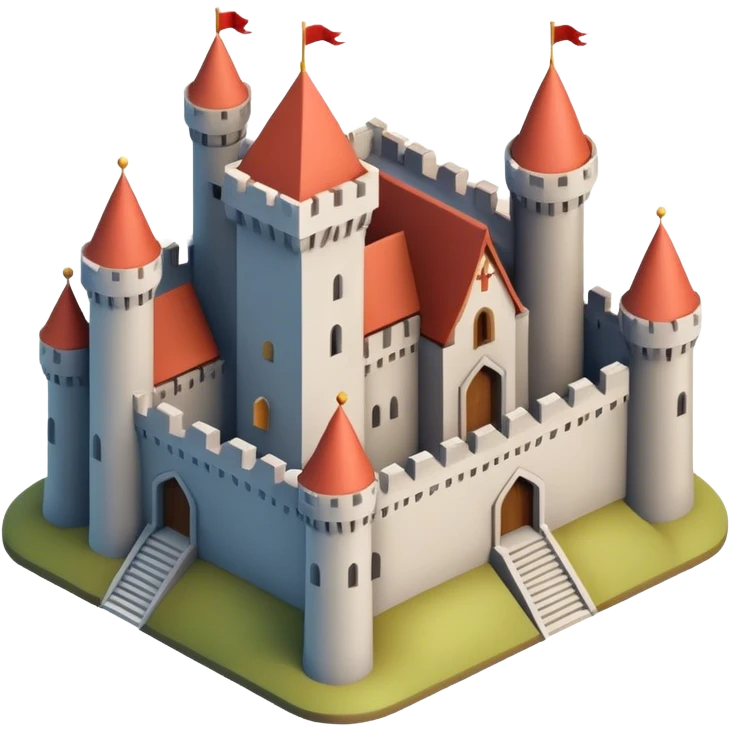 3d-isometric-medieval castle emoji
