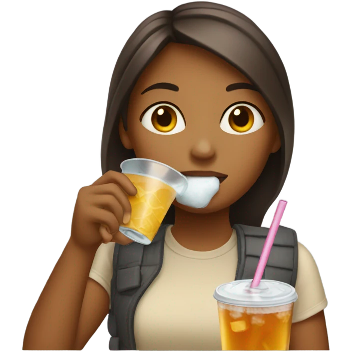 girl dinking ice te  emoji