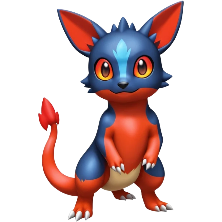 Cute Shiny Guilmon-Quilava-Umbreon-Fakémon-hybrid-creature (full body)  emoji