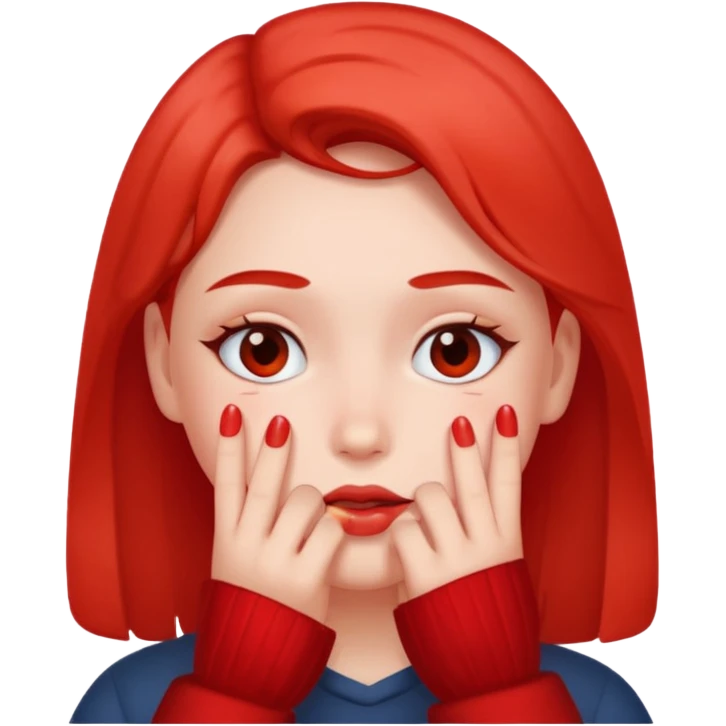 blushing with fingers emoji